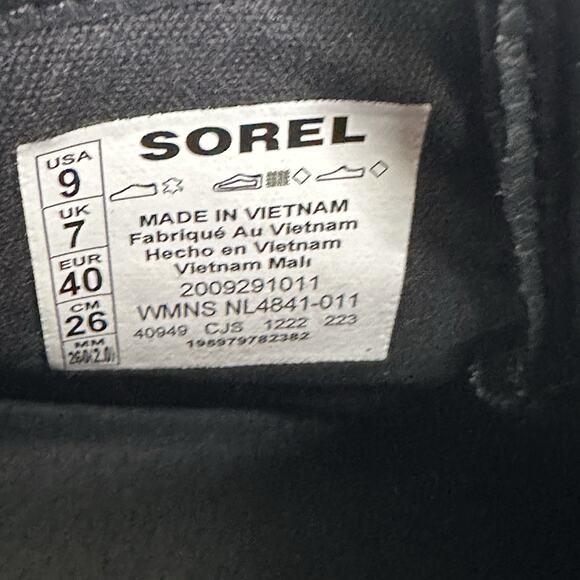 SOREL Lennox Womens Waterproof Black Leather Hiker STKD Boots Size 9 New $190 - Picture 9 of 10